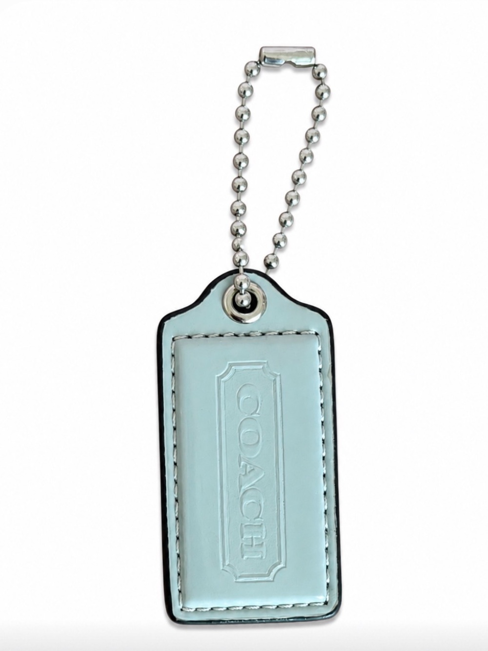COACH Gray Patent Medium Hang Tag 🩶